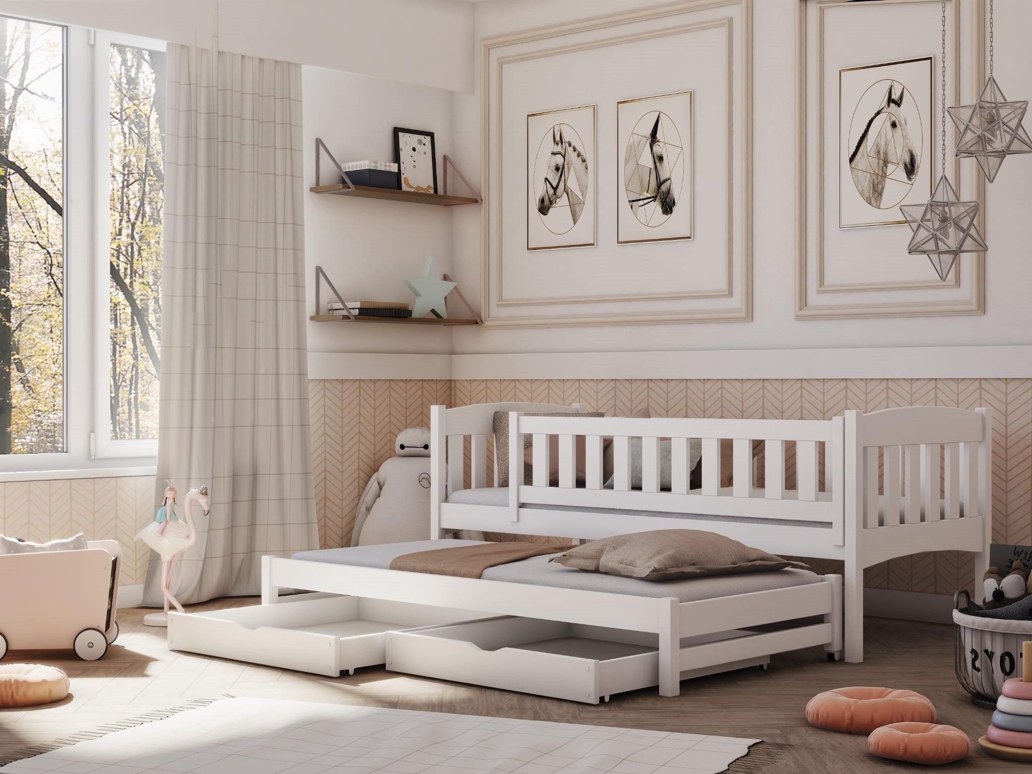 Amelka Double Bed with Trundle