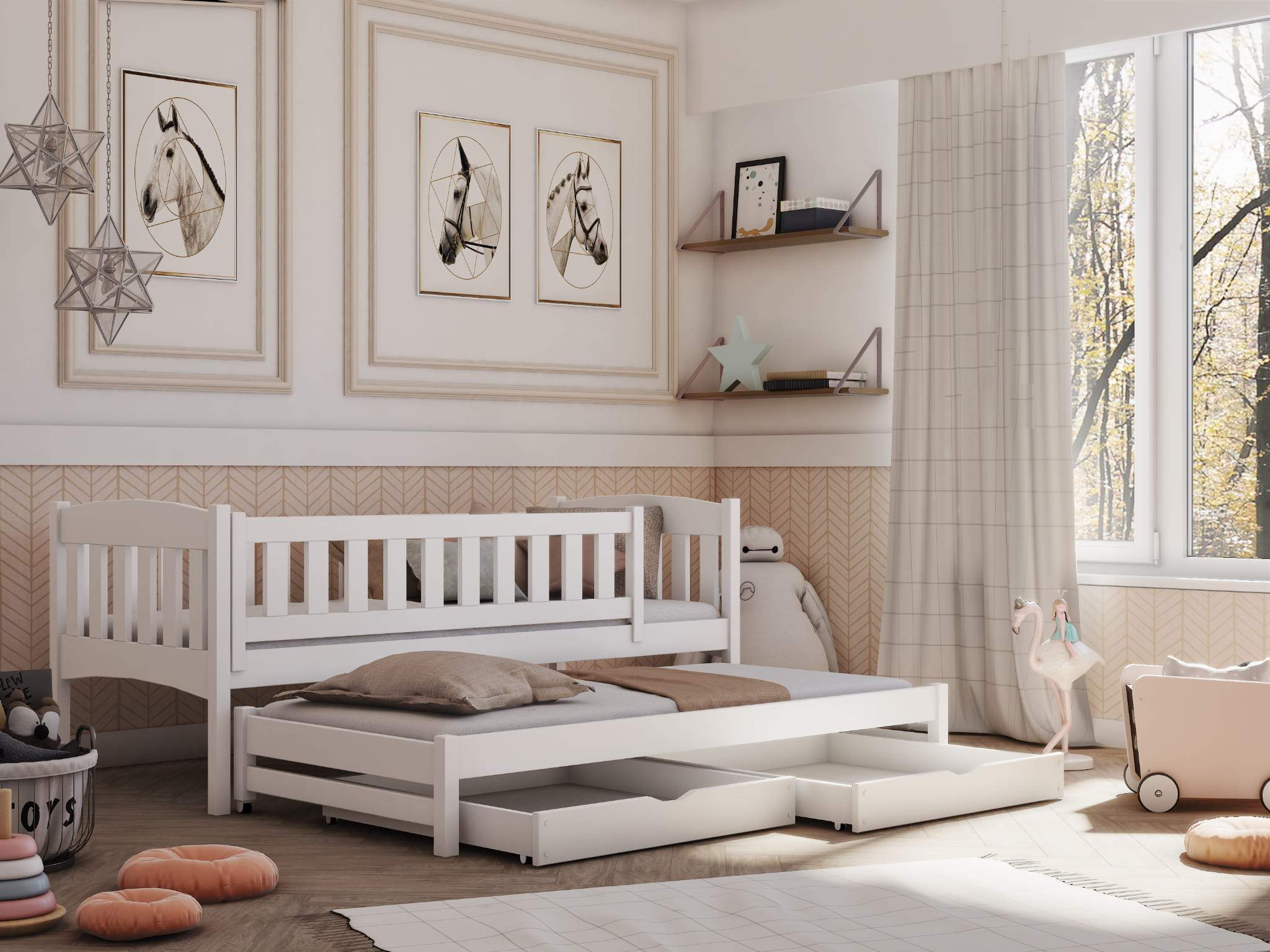 Amelka Double Bed with Trundle