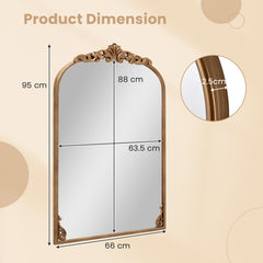 Antiqued Gold Wall Mirror with Baroque Ornate Frame L Size Gold