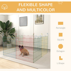 PawHut Pet Playpen Crate, with Eight Panels, Door, for Indoors and Outdoors, 60H x a156cm