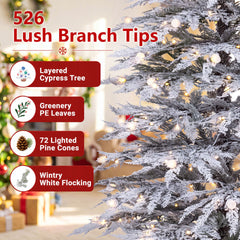 Artificial Flocked Christmas Tree, image 7