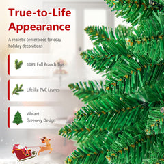 Artificial Pencil Christmas Tree with LED Lights in 3 Sizes-7.5FT