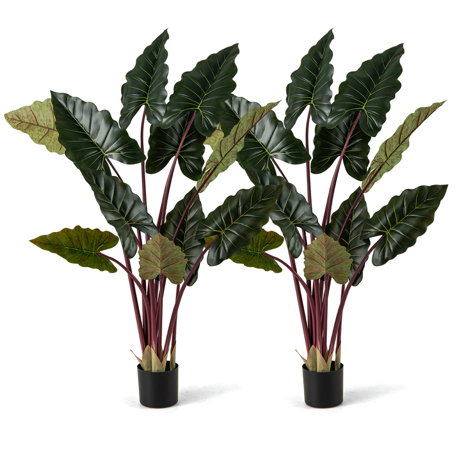 Artificial Rainbow Taro Tree 160cm Tall Fake Pre-potted Plant Set of 2
