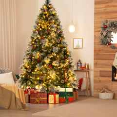 6/7 Feet Artificial Xmas Tree with Fiber Optics and 8 Lighting Modes-7 ft