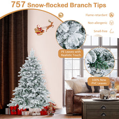 Artificial Xmas Tree Flocked Christmas Tree with Branch Tips-S