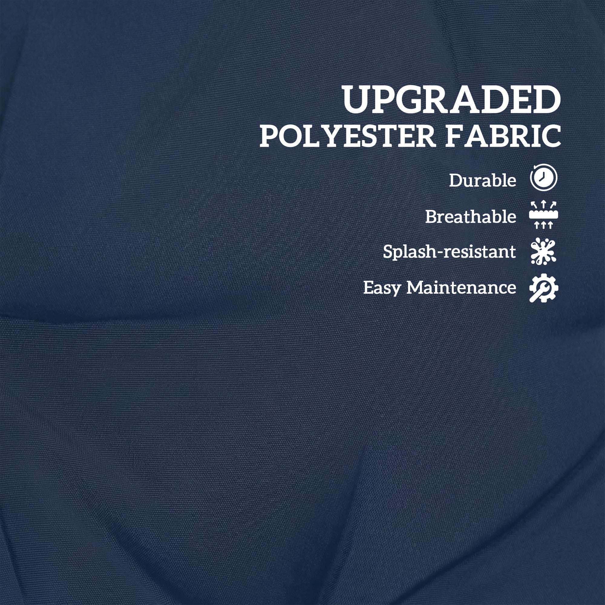 Outsunny 2 Seater Bench Pad, Garden Chair Cushion with Back and Ties for Indoor and Outdoor Use, 98 x 100 cm, Dark Blue