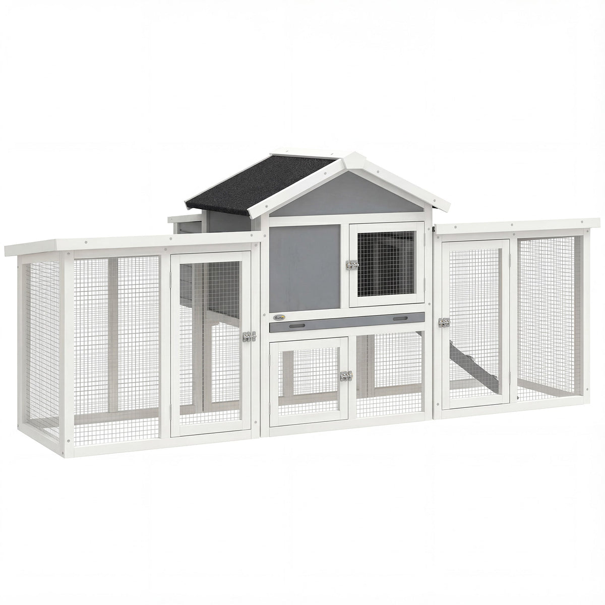 PawHut Large Chicken Coop, Wooden Outdoor Chicken Cage Poultry Hen House with Nesting Box