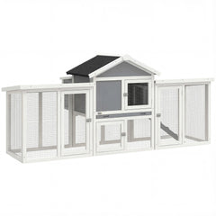 PawHut Large Chicken Coop, Wooden Outdoor Chicken Cage Poultry Hen House with Nesting Box