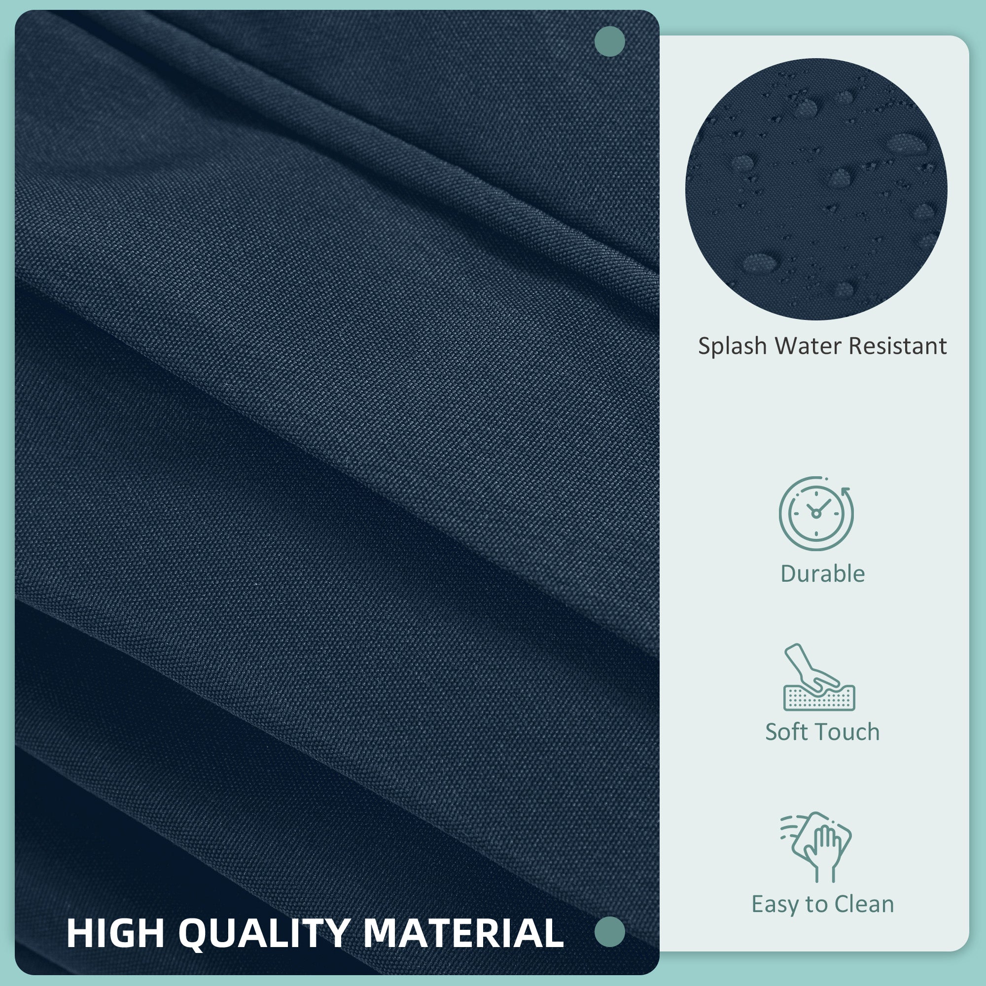 Outsunny Set of 14 Mixed Cushion Covers - Blue