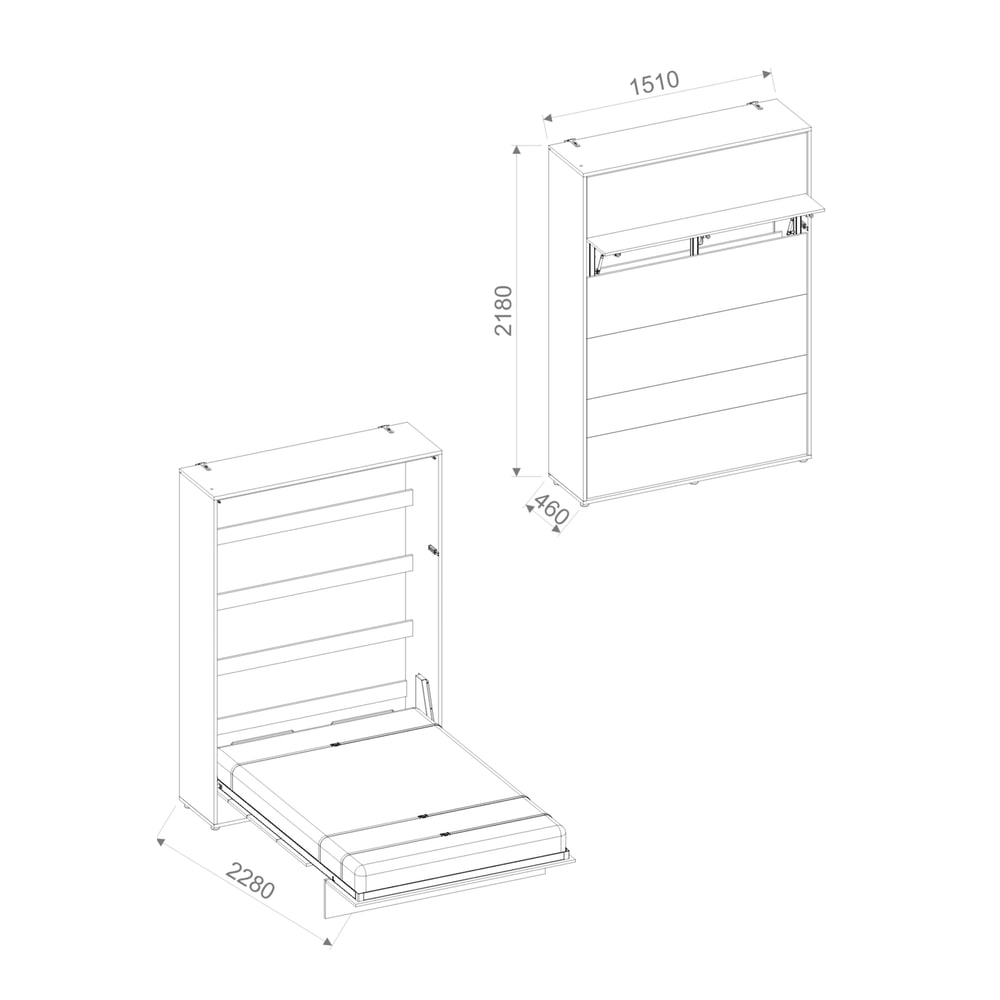 BC-01 Vertical Wall Bed Concept 140cm