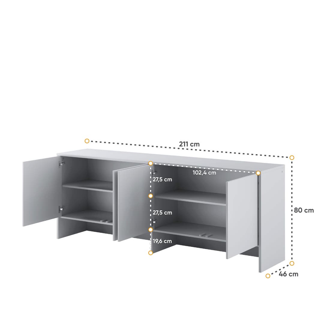 BC-10 Over Bed Unit for Horizontal Wall Bed Concept 120cm