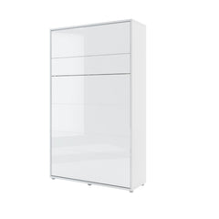 BC-02 Vertical Wall Bed Concept 120cm With Storage Cabinets and LED