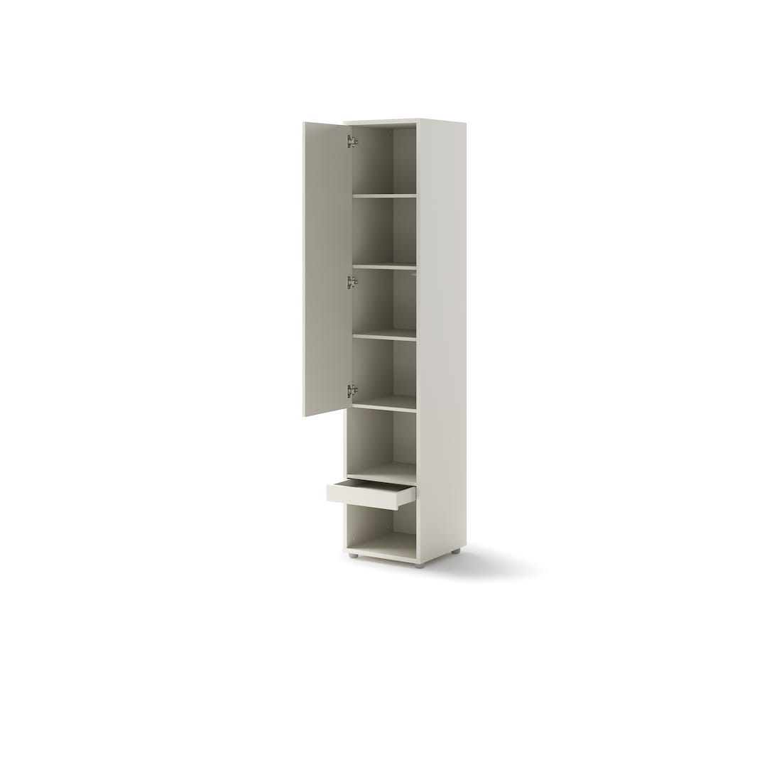 BC-12 Vertical Wall Bed Concept 160cm With Storage Cabinets and LED