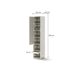 BC-12 Vertical Wall Bed Concept 160cm With Storage Cabinets and LED