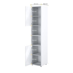 BC-01 Vertical Wall Bed Concept 140cm With Storage Cabinets and LED