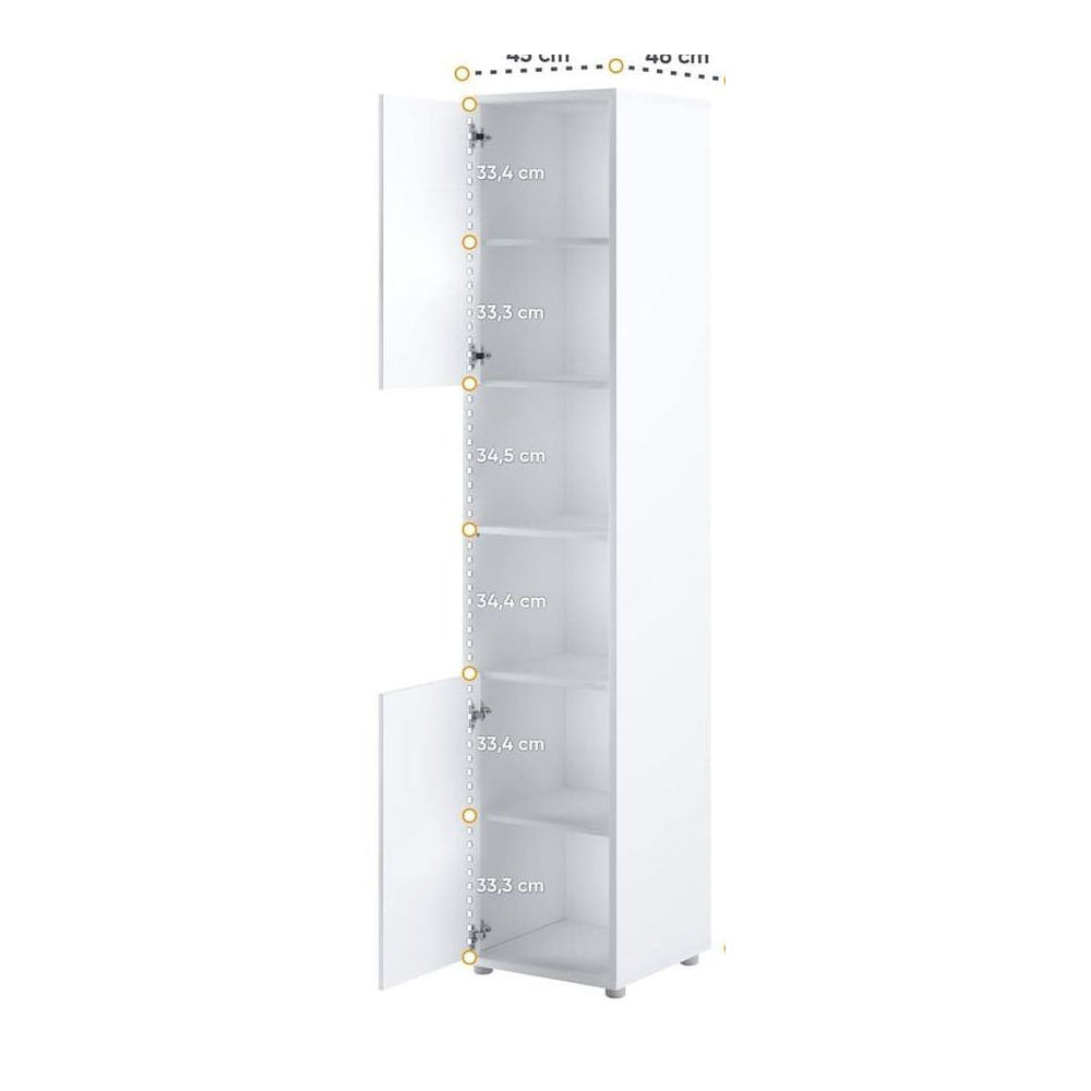 BC-01 Vertical Wall Bed Concept 140cm With Storage Cabinets and LED