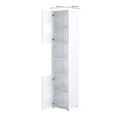 BC-01 Vertical Wall Bed Concept 140cm With Storage Cabinets and LED