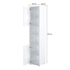 BC-02 Vertical Wall Bed Concept 120cm With Storage Cabinets and LED