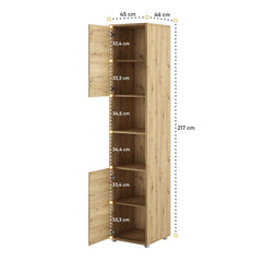 BC-02 Vertical Wall Bed Concept 120cm With Storage Cabinets and LED