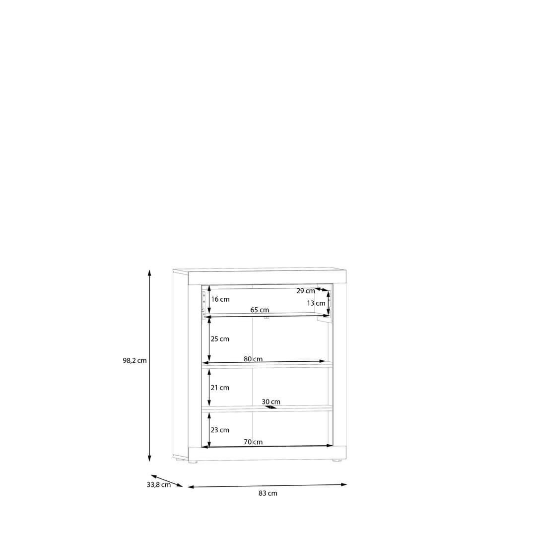 Baccio Shoe Cabinet 83cm in Oak Artisan, image 8