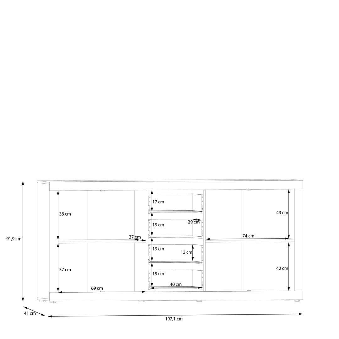 Baccio Sideboard Cabinet 197cm, image 9