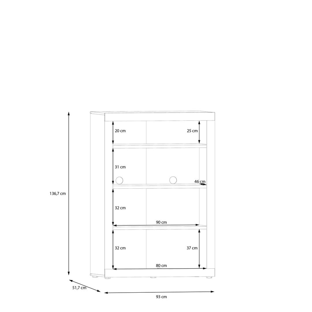 Baccio Highboard Cabinet 93cm in Oak Sand, image 8