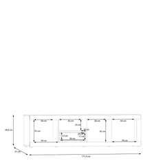Baccio TV Cabinet 177cm in Oak Sand, image 9