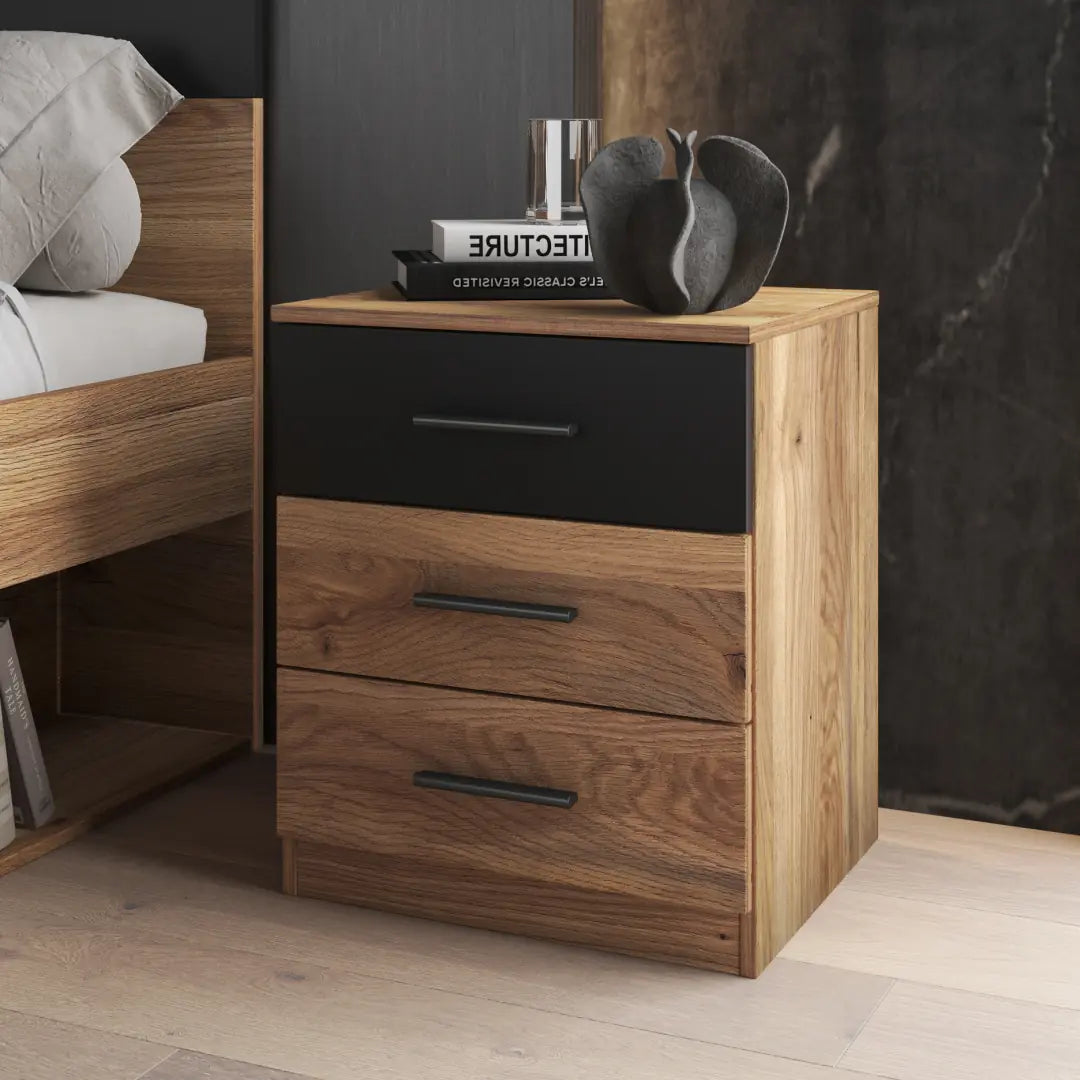 Beta Bedside Cabinet 46cm [Oak Mauvella]
