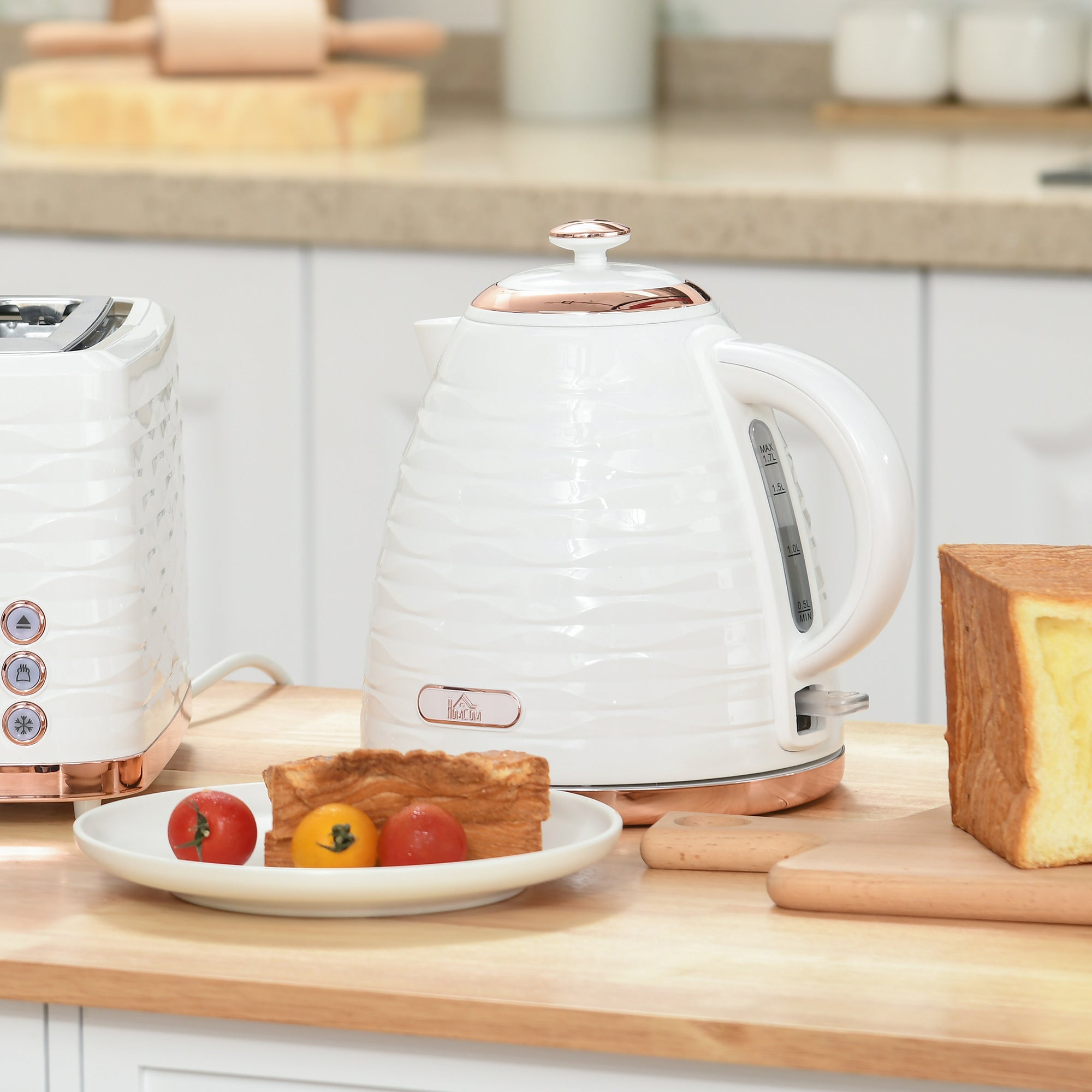 HOMCOM 3kW Rapid Boil Honeycomb Kettle - Cream