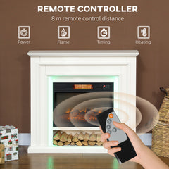 HOMCOM 4777 BTU Multicolour LED Electric Fireplace - White