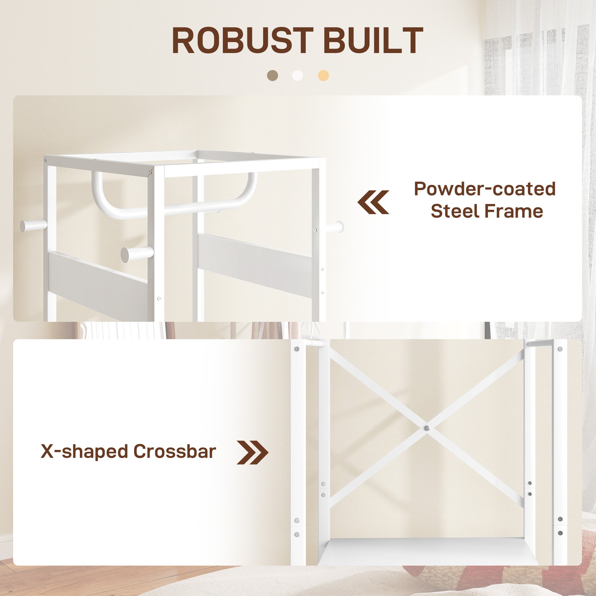 HOMCOM Multi-Storage Clothes Rack - White