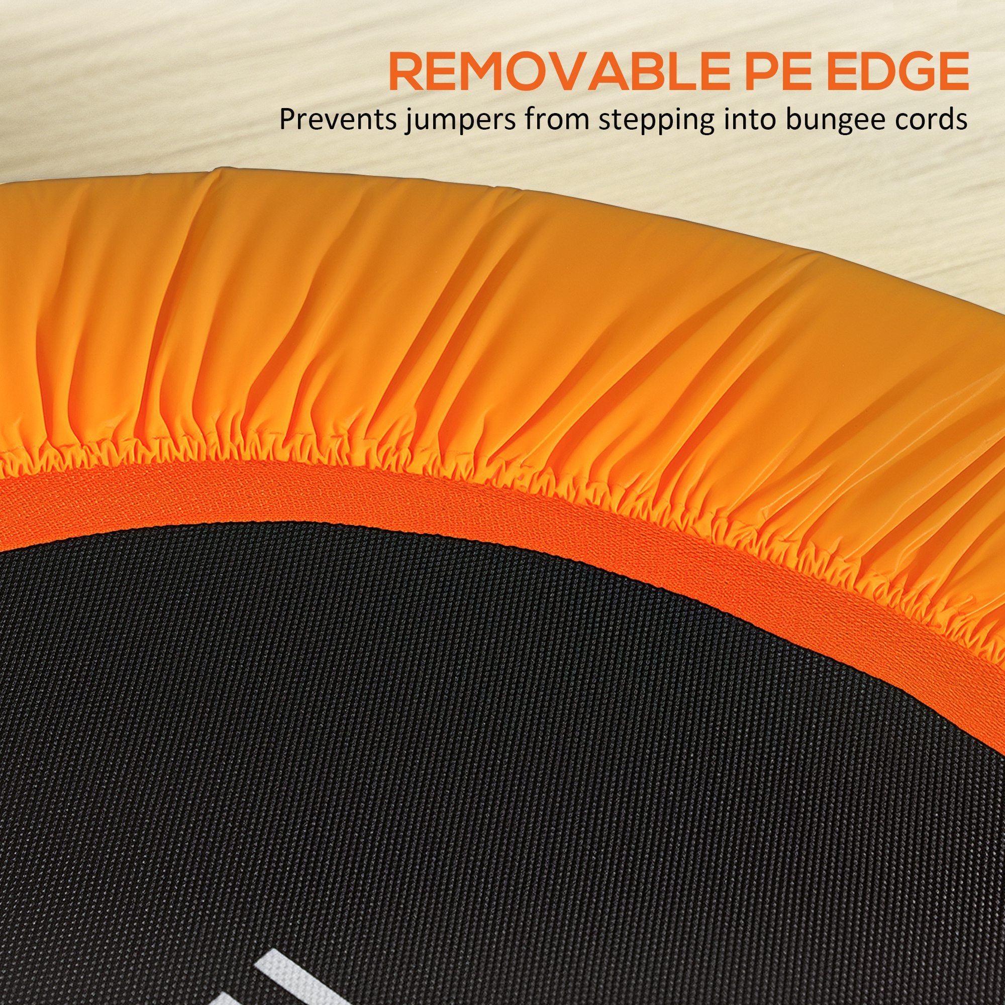 HOMCOM 40" Fitness Trampoline with Adjustable Handle, Rebounder Trampoline, Mini Jumper for Indoor Exercise Workout, Orange