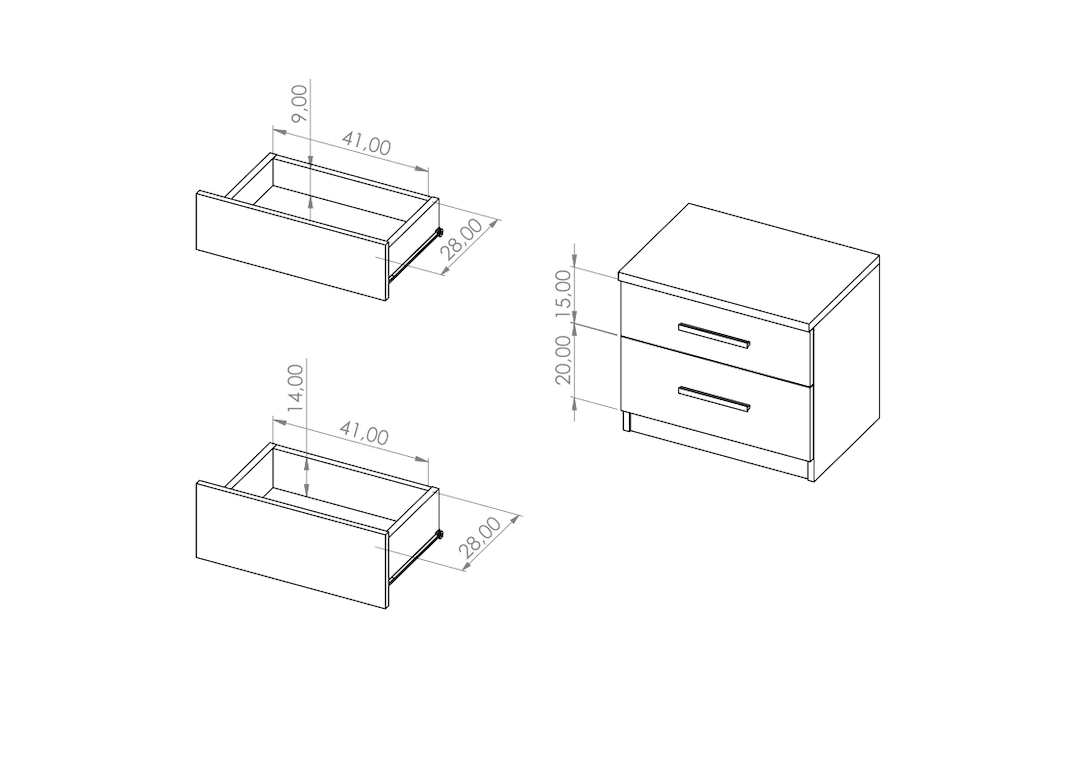 Bono Bedside Table 50cm