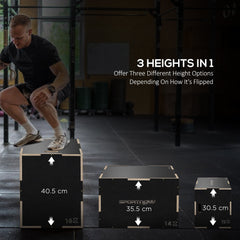 SPORTNOW Multi-Faceted Jump Box, Wooden Step Up Box, for Home, Gym, Exercise, Black - product image 4