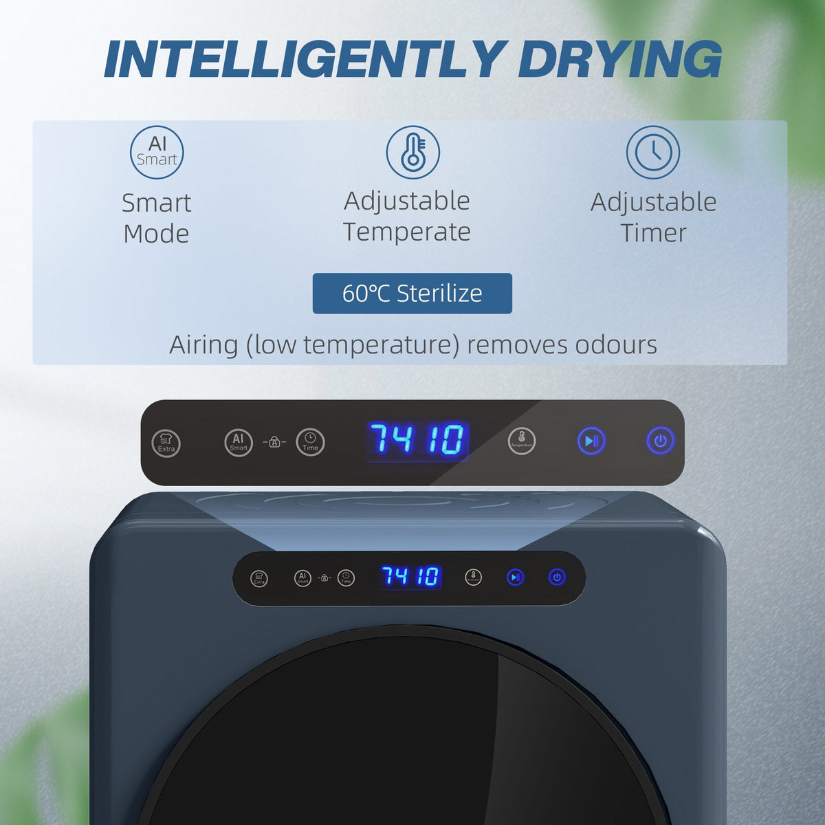 HOMCOM 5kg Compact 40-60℃  Tumble Dryer Blue