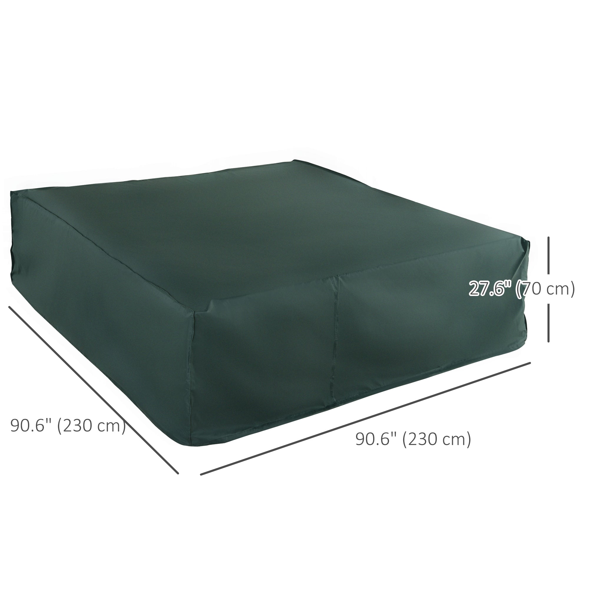 Outsunny Large Patio Garden Furniture Set Cover 600D Oxford Square Waterproof, 230 x 230 x 70 cm, Green