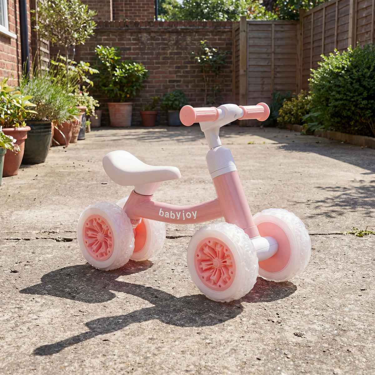 Baby Balance Bike No Pedal Toddler Balance Bike with Adjustable Handlebar and Seat-Pink