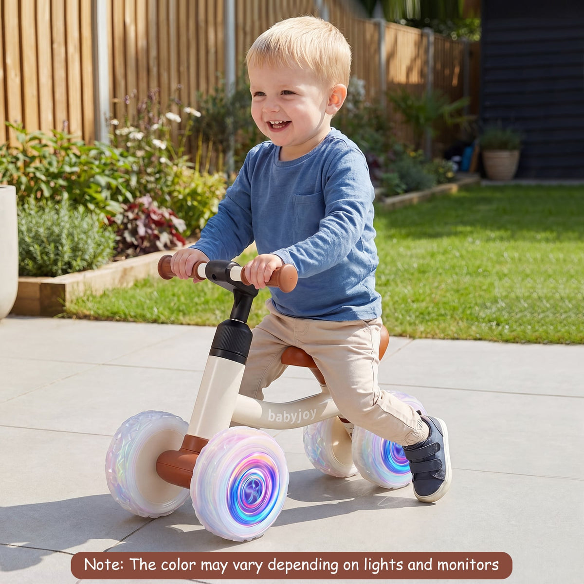 Baby Balance Bike No Pedal Toddler Balance Bike with Adjustable Handlebar and Seat-white