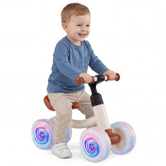 Baby Balance Bike No Pedal Toddler Balance Bike with Adjustable Handlebar and Seat-white