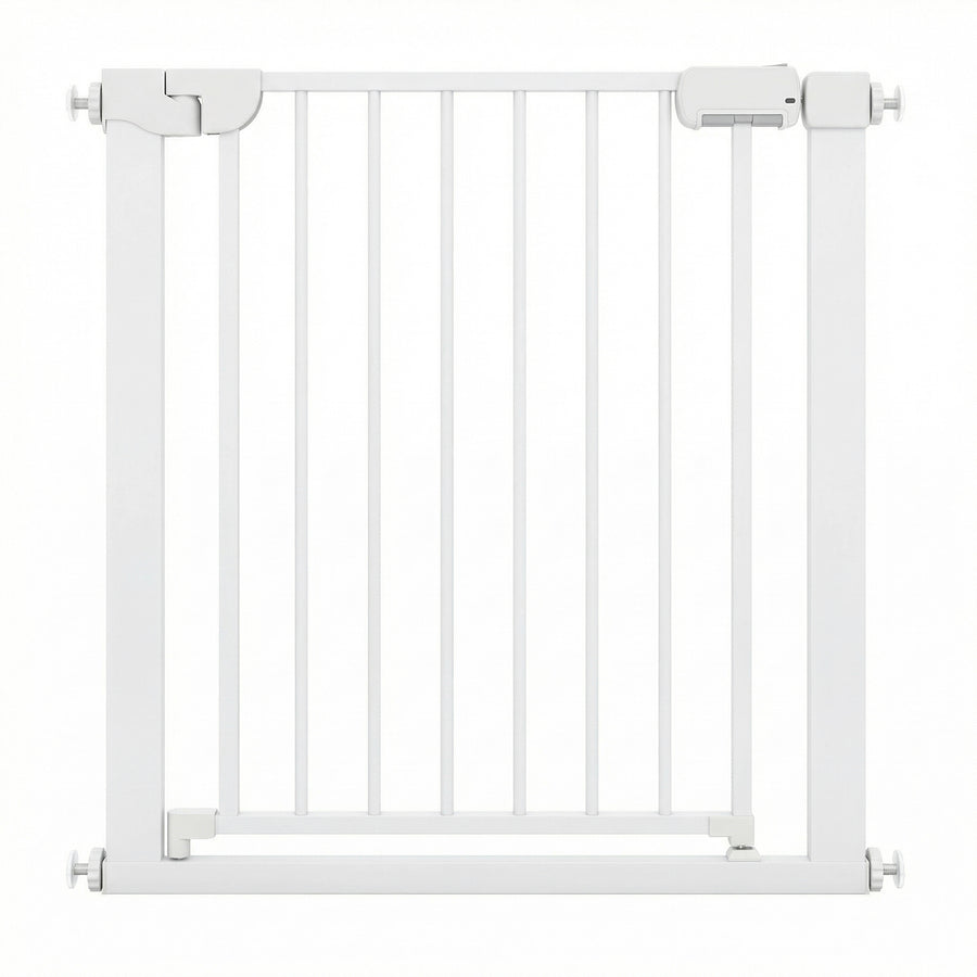 Baby Gate for Stairs Pressure Mounted Auto-Close Door Gate-White
