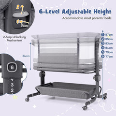The bedside sleeper with adjustable height mechanism and 6 levels