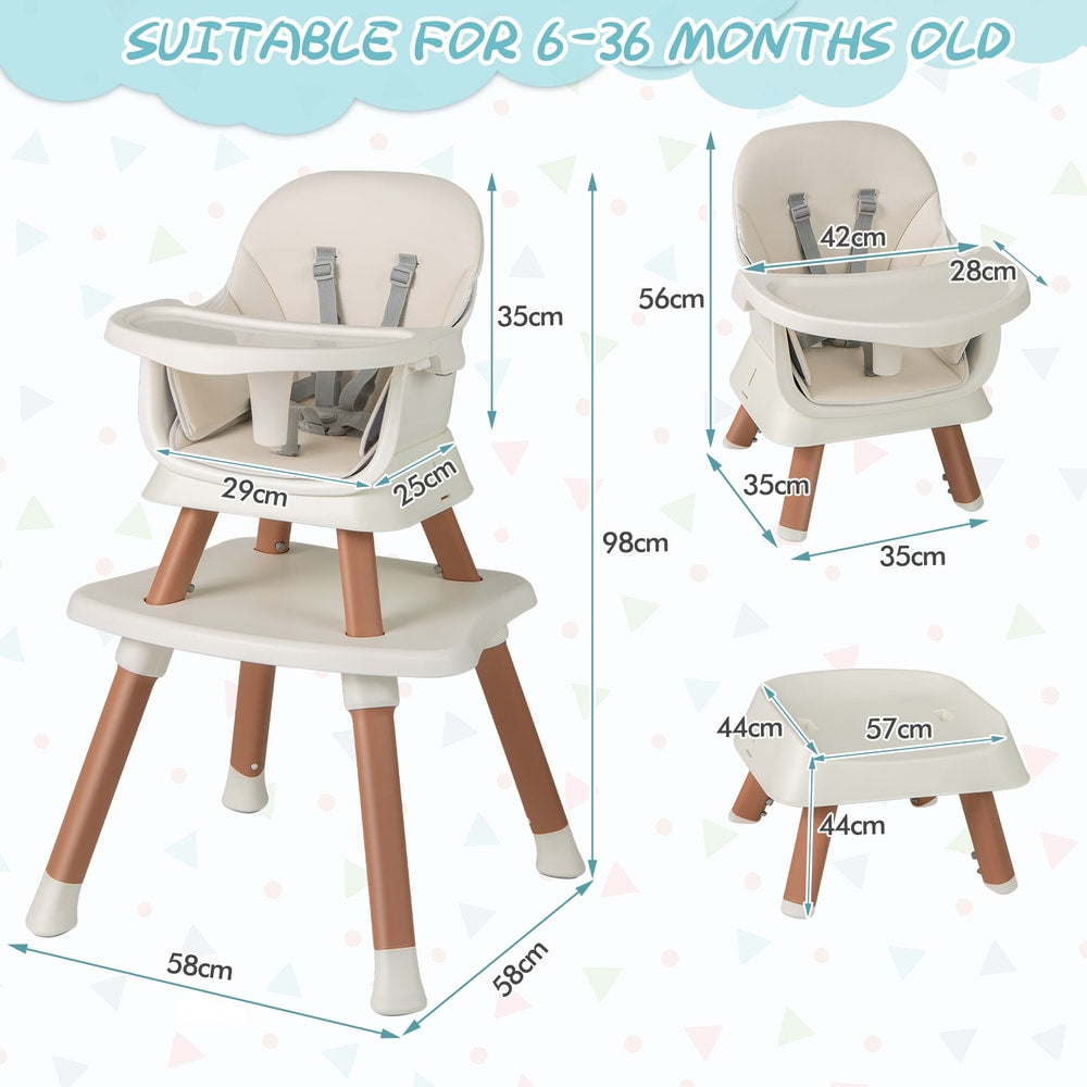 6-in-1 Baby High Chair in Natural