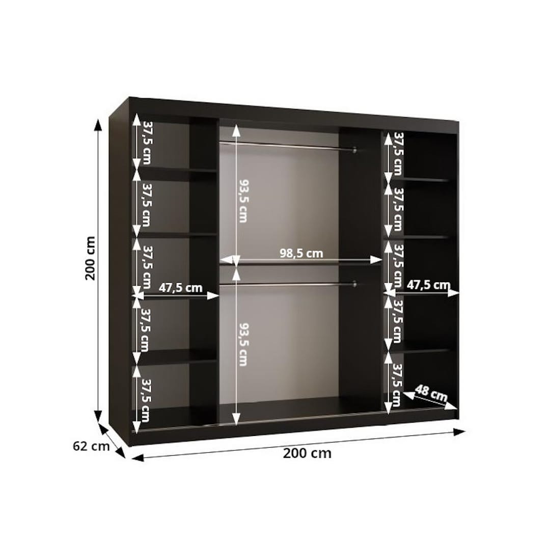 Bahrain III Sliding Door Wardrobe 200cm