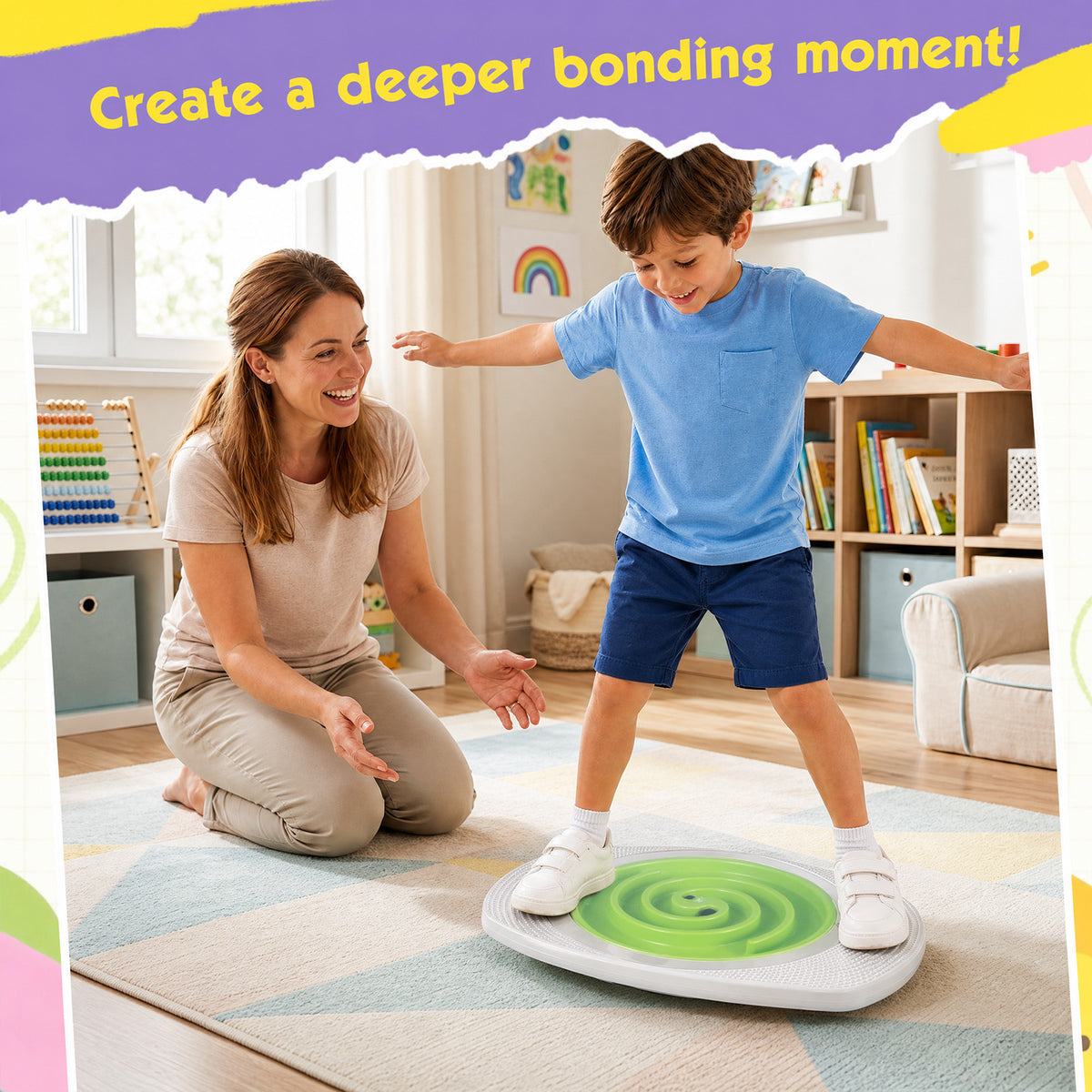 Balance Board for Kids with 3 Maze Discs and 2 Balls