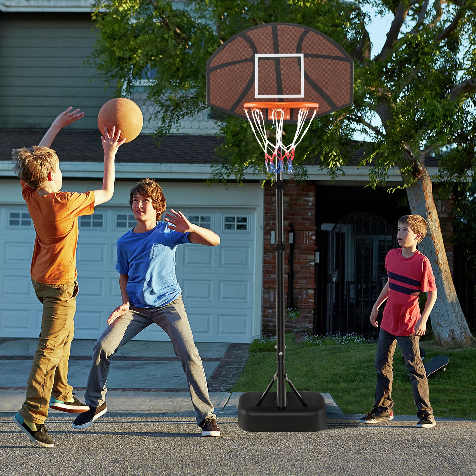 Basketball Hoop 5.6-6.5 FT Height Adjustable for Kids