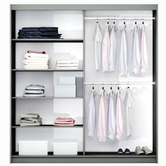 Graphite Mirrored Sliding Door Wardrobe 200cm – FINLEY