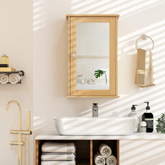 The bathroom cabinet with mirror shown in a modern bathroom setting above a sink