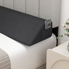 Bed Wedge Pillow with 2 Storage Pockets-Queen Size