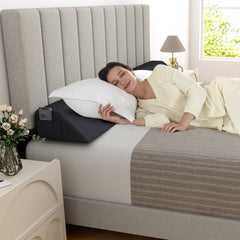 Bed Wedge Pillow with 2 Storage Pockets-Queen Size
