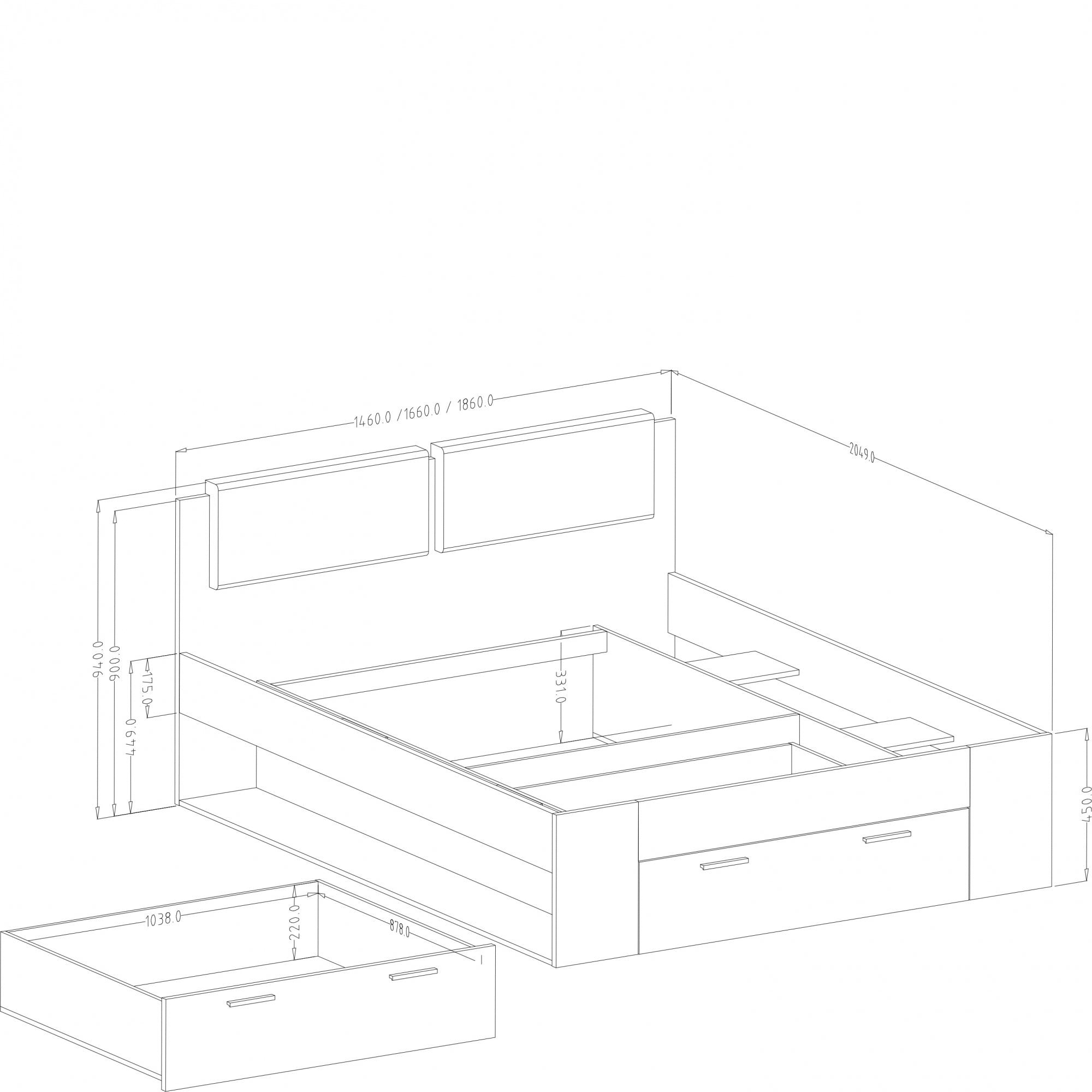 Galaxy Divan Bed in 3 Sizes